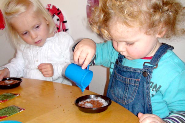 Es grünt so grün: Tageskinder säen Kresse. TiQ! Tagespflege in Braunschweig Querum, Nicole Appel und Antje Storek – Kindertagespflege, Tagesmutter und Großtagespflege für Braunschweig Querum, Gliesmarode, Riddagshausen, Östliches Ringgebiet, Volkmarode, Bienrode, Waggum, Hondelage, Schuntersiedlung, Kralenriede, Dibbesdorf, Schwarzer Berg, Siegfriedviertel, Nordstadt und Schapen