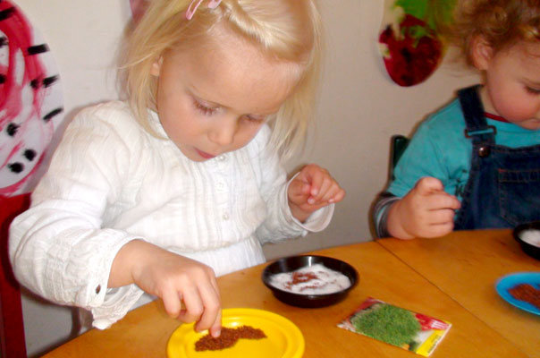 Es grünt so grün: Tageskinder säen Kresse. TiQ! Tagespflege in Braunschweig Querum, Nicole Appel und Antje Storek – Kindertagespflege, Tagesmutter und Großtagespflege für Braunschweig Querum, Gliesmarode, Riddagshausen, Östliches Ringgebiet, Volkmarode, Bienrode, Waggum, Hondelage, Schuntersiedlung, Kralenriede, Dibbesdorf, Schwarzer Berg, Siegfriedviertel, Nordstadt und Schapen