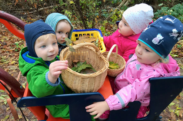 Auf dem Zauberweg. Tageskinder sammeln Blätter. TiG! Kindertagespflege in Braunschweig Gliesmarode, Nicole Appel und Antje Storek – Kindertagespflege, Tagesmutter und Großtagespflege für Braunschweig Gliesmarode, Querum, Riddagshausen, Östliches Ringgebiet, Volkmarode, Bienrode, Waggum, Hondelage, Schuntersiedlung, Kralenriede, Dibbesdorf, Schwarzer Berg, Siegfriedviertel, Nordstadt und Schapen