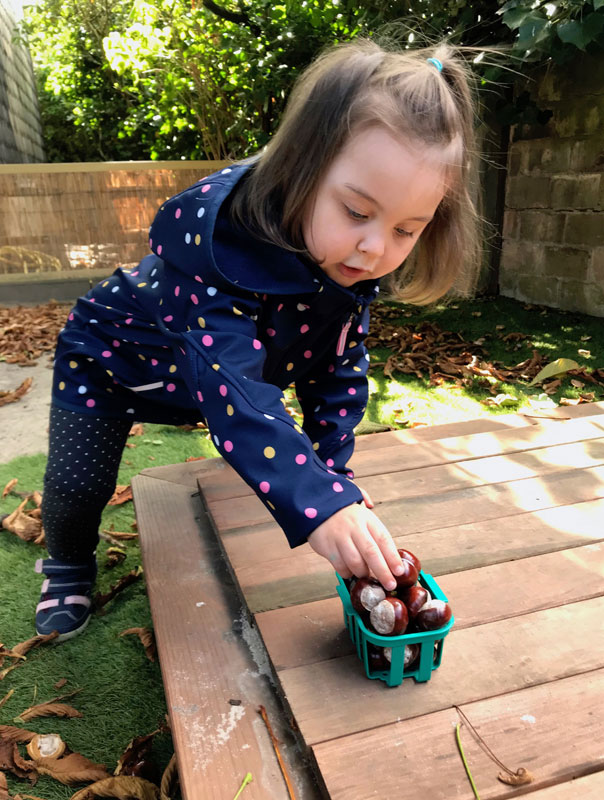 Guckt mal! Tageskinder sammeln zum Herbstanfang Kastanien. TiG! Kindertagespflege in Braunschweig Gliesmarode, Nicole Appel und Antje Storek – Kindertagespflege, Tagesmutter und Großtagespflege für Braunschweig Gliesmarode, Querum, Riddagshausen, Östliches Ringgebiet, Volkmarode, Bienrode, Waggum, Hondelage, Schuntersiedlung, Kralenriede, Dibbesdorf, Schwarzer Berg, Siegfriedviertel, Nordstadt und Schapen